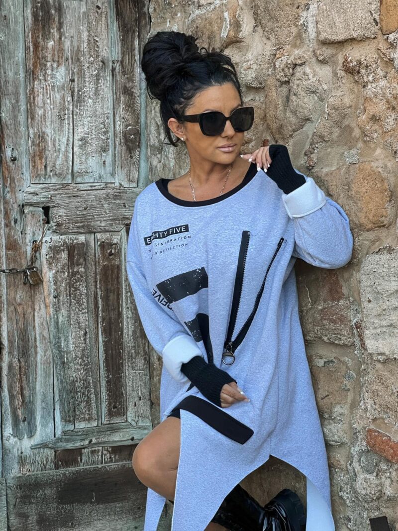 Asymetryczna bluza z zamkiem Zocco 670-Z