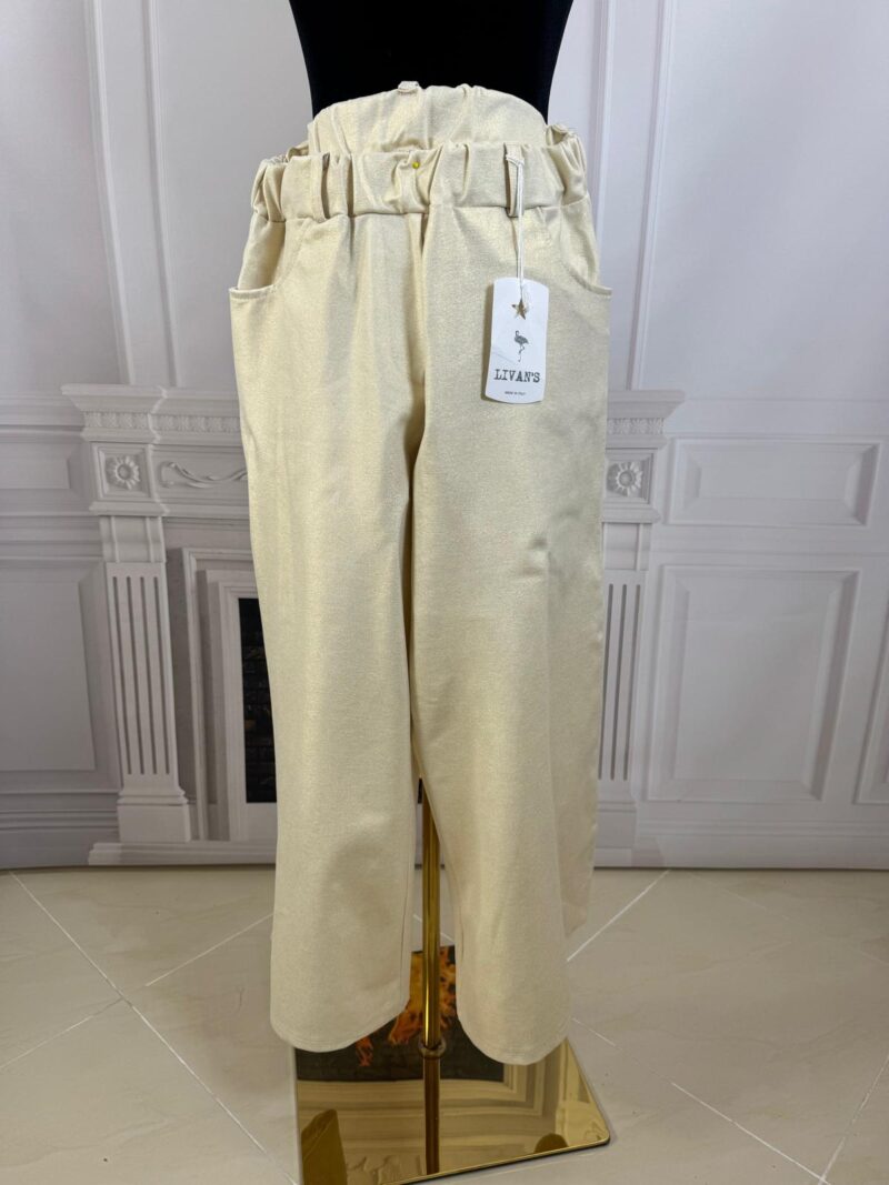 Spodnie rozszerzane perłowe (moda włoska) 3997-MW