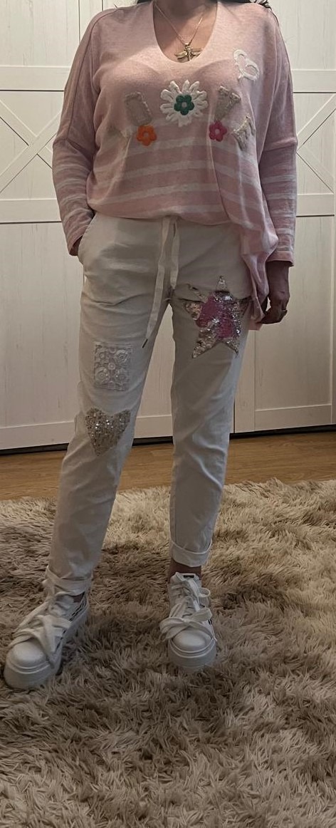 Cienki sweterek w paseczki (moda włoska) 6014-MW