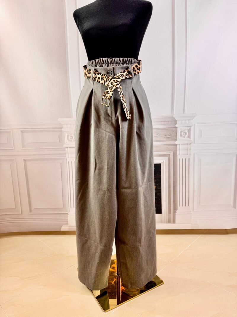 Spodnie z paskiem pantera (moda włoska) 7073-MW