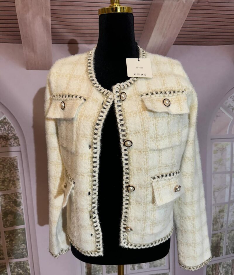 Sweterek typu chanel (moda włoska) 6537-MW