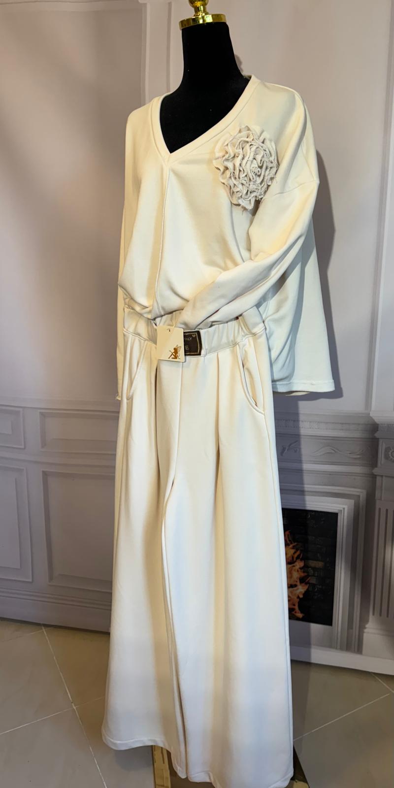 Komplet z różą (moda włoska) 6619-MW