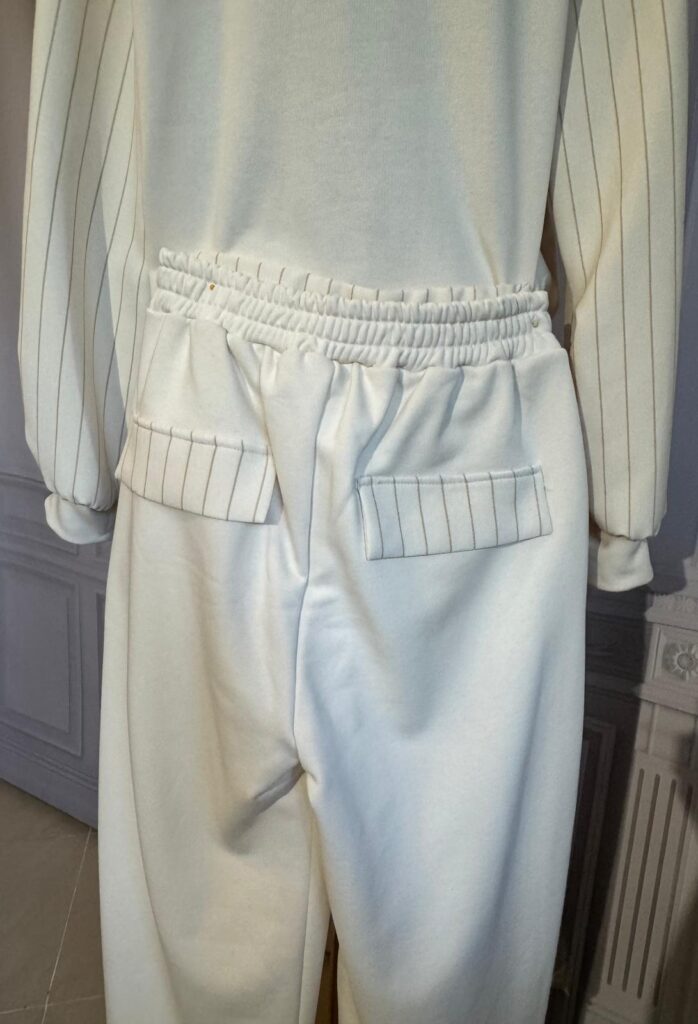 Komplet z rękawkami w paseczki (moda włoska) 6648-MW - zdjęcie 3