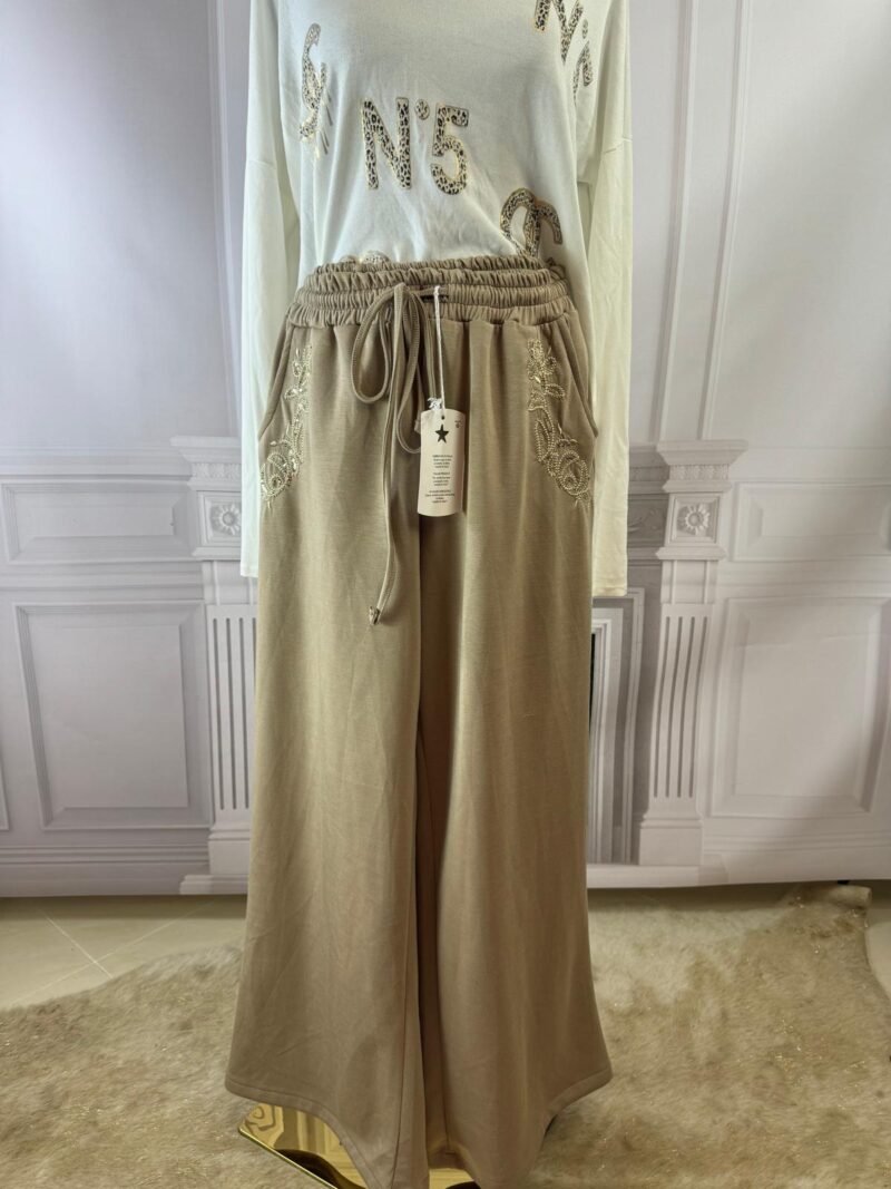 Spodnie dresowe szerokie (moda włoska) 7030-MW