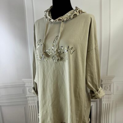 Bluza z kapturem panterka (moda włoska) 7075-MW