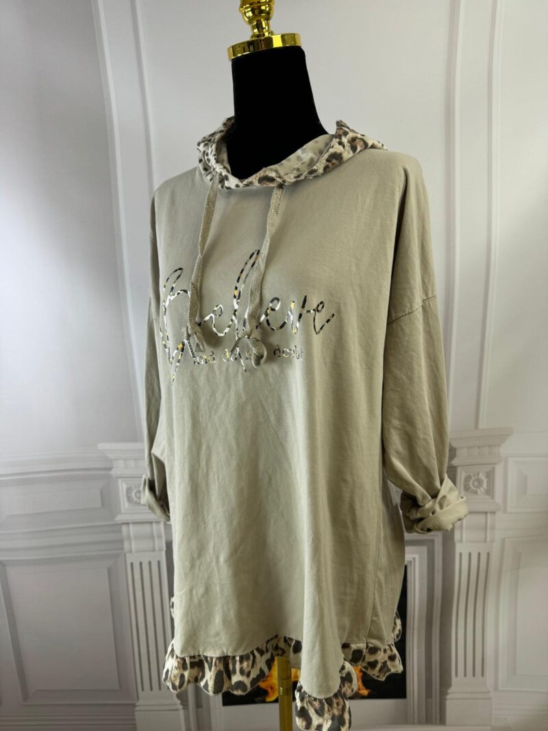 Bluza z kapturem panterka (moda włoska) 7075-MW