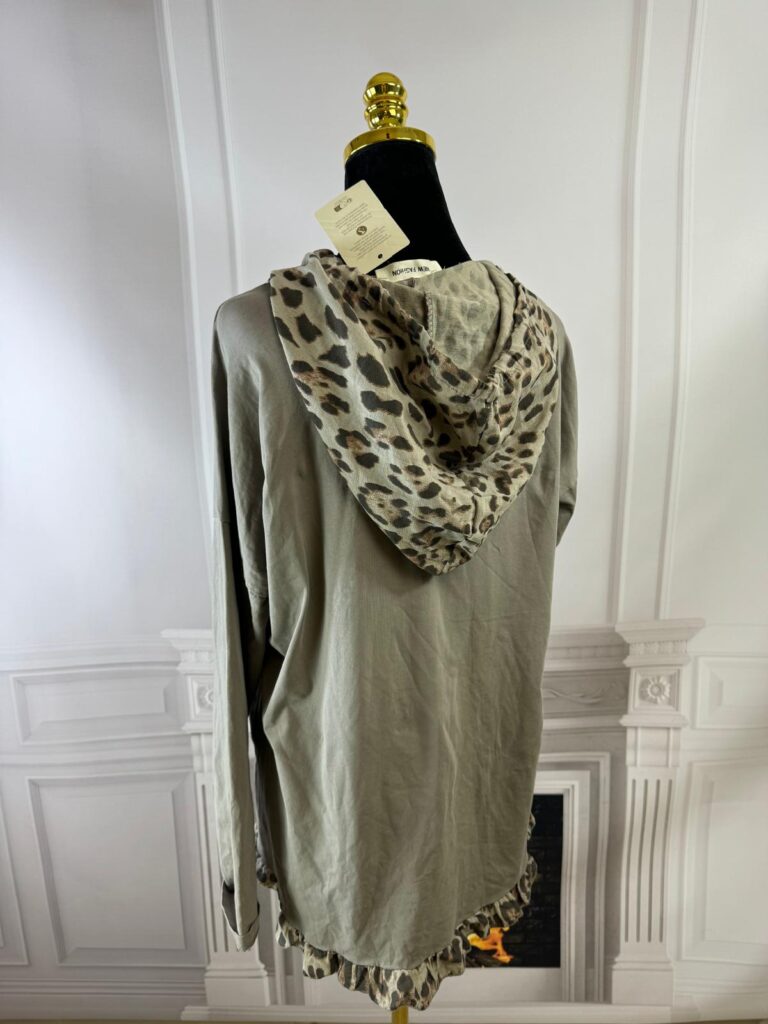 Bluza z kapturem panterka (moda włoska) 7076-MW - zdjęcie 3
