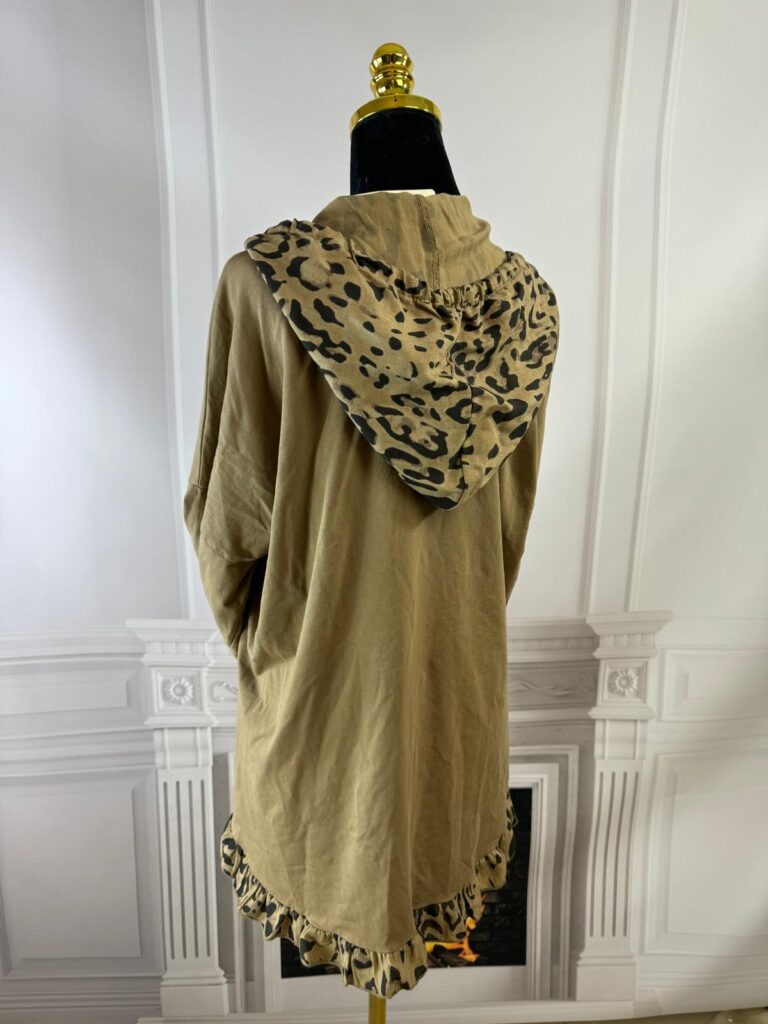 Bluza z kapturem panterka (moda włoska) 7074-MW - zdjęcie 3