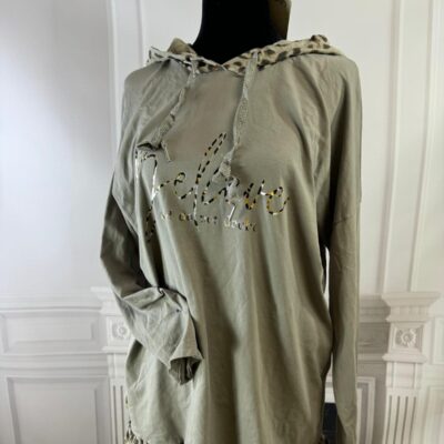 Bluza z kapturem panterka (moda włoska) 7076-MW