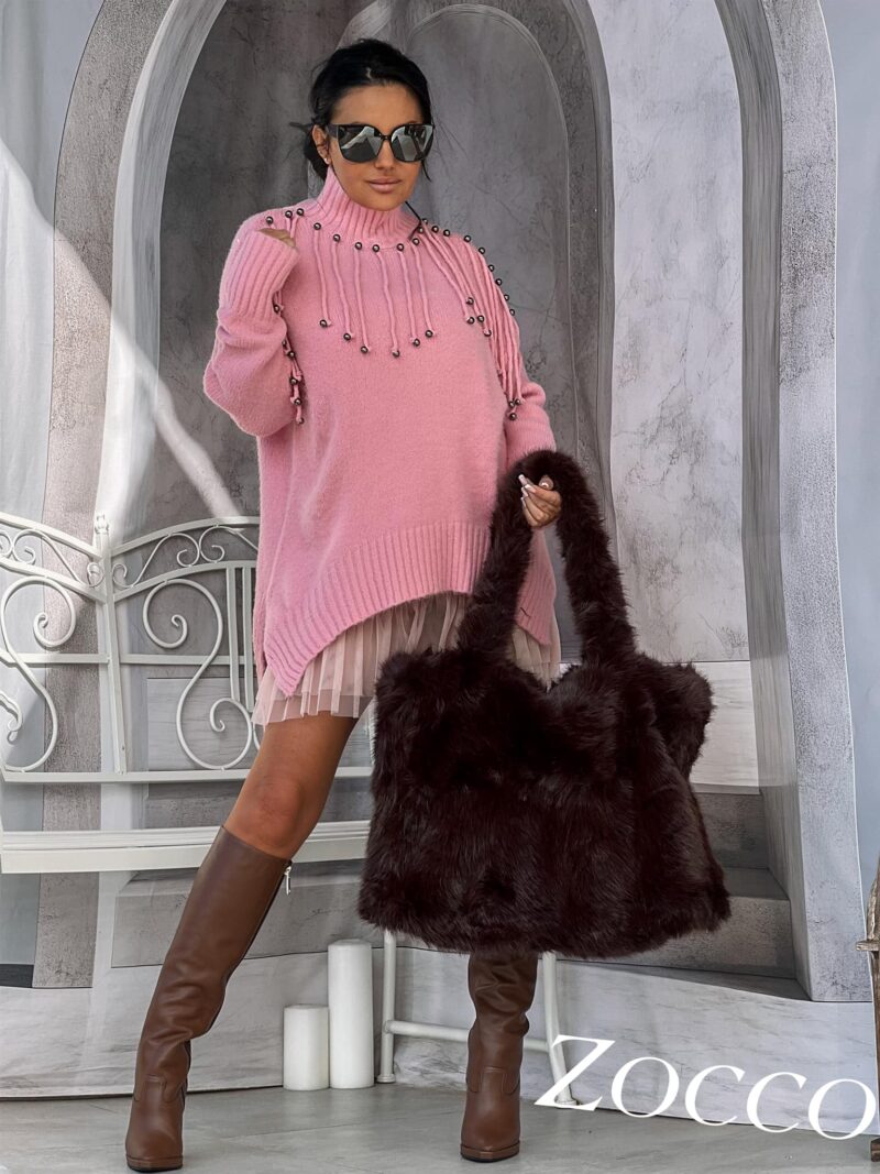 Puszysty luźny sweter z sukienką Zocco 8273-Z