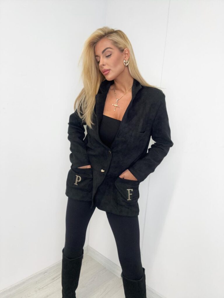 Zamszowa marynarka Paparazzi Fashion 9458-PF - zdjęcie 1