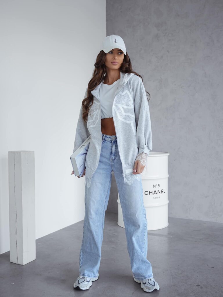 Bluza z koronkowymi wstawkami Lil Glam 10300-LG - zdjęcie 3