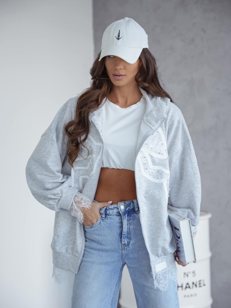 Bluza z koronkowymi wstawkami Lil Glam 10300-LG - zdjęcie 1