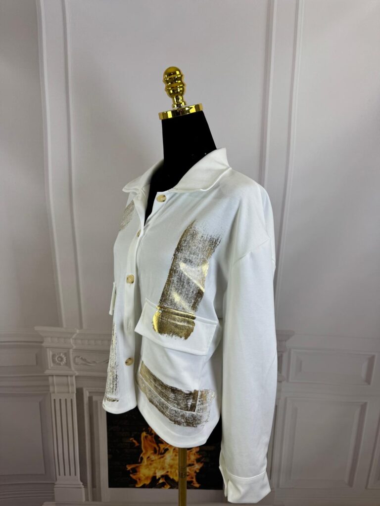 Katana biało złota Moda Włoska 10431-MW - zdjęcie 2
