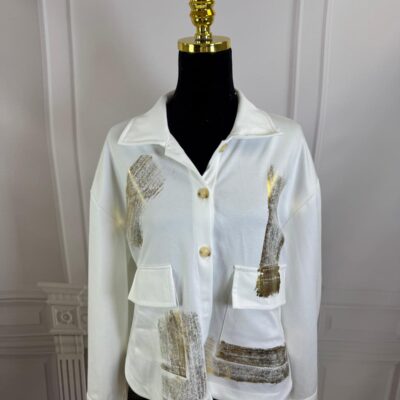 Katana biało złota Moda Włoska 10431-MW