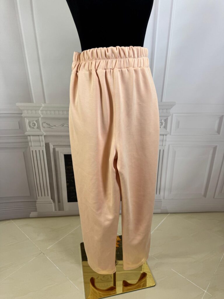 Spodnie z ozdobnym pasem łososiowe Moda Włoska 10341-MW - zdjęcie 3