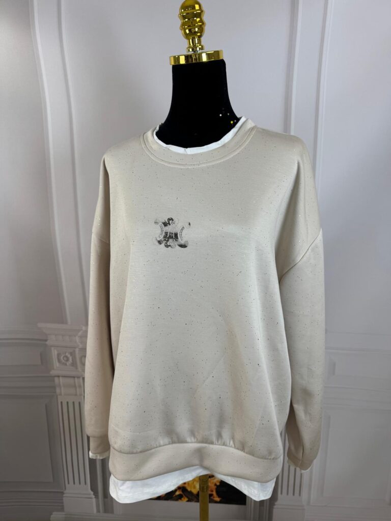 Bluza ze złotym brokatem Moda Włoska 10433-MW