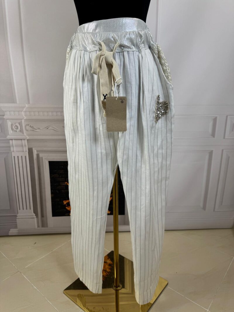 Spodnie z serduszkiem Moda Włoska 11476-MW