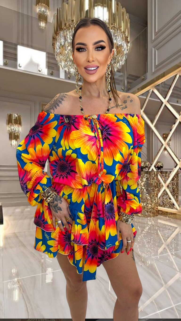 Sukienka Print „Carmina ”Lola Bianca 13409-LB - zdjęcie 3