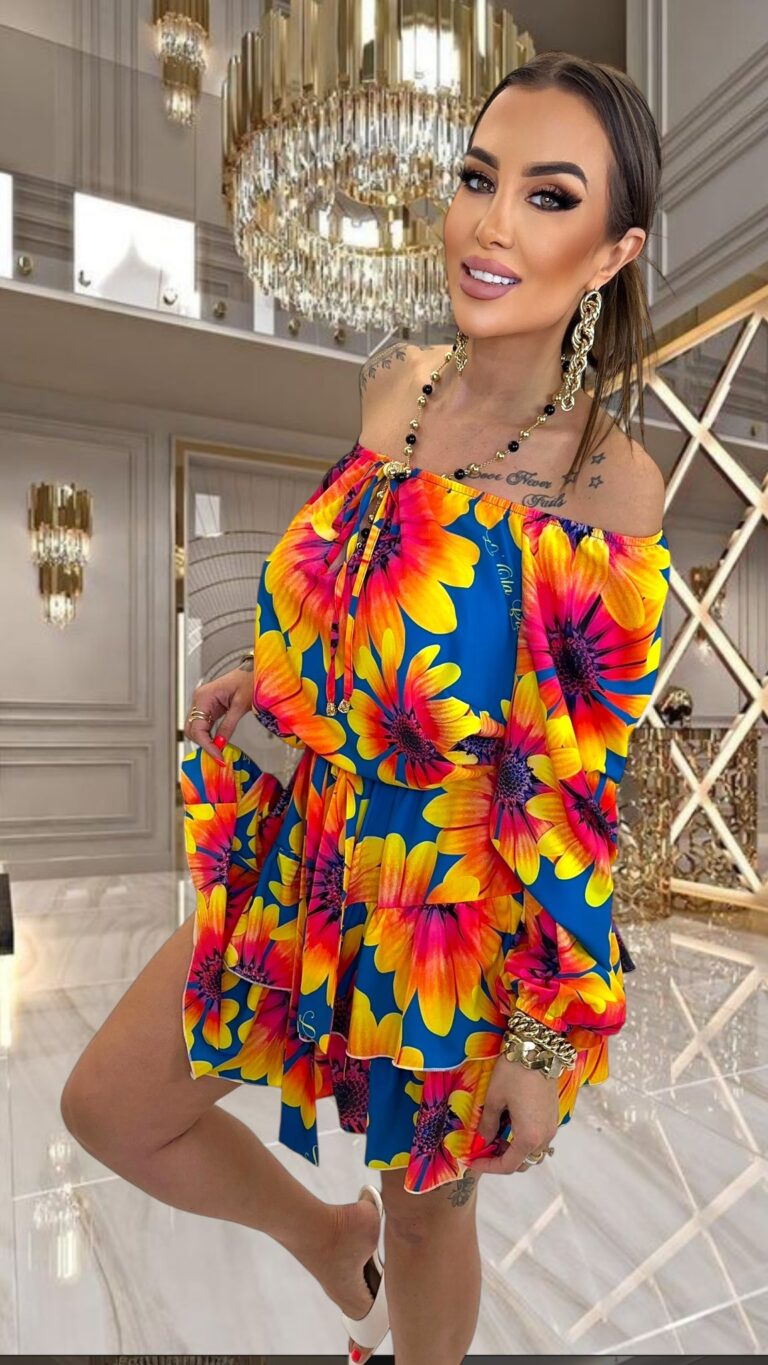 Sukienka Print „Carmina ”Lola Bianca 13409-LB - zdjęcie 2