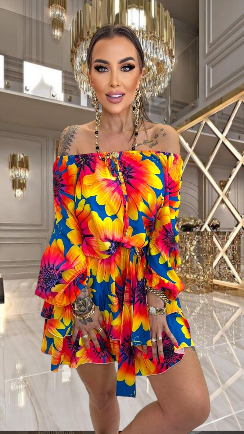 Sukienka Print „Carmina ”Lola Bianca 13409-LB