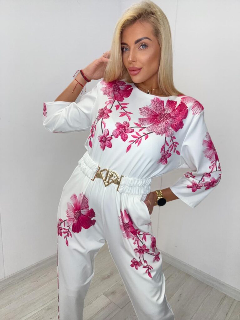 Kombinezon w kwiaty Paparazzi Fashion 13097-PF - zdjęcie 3