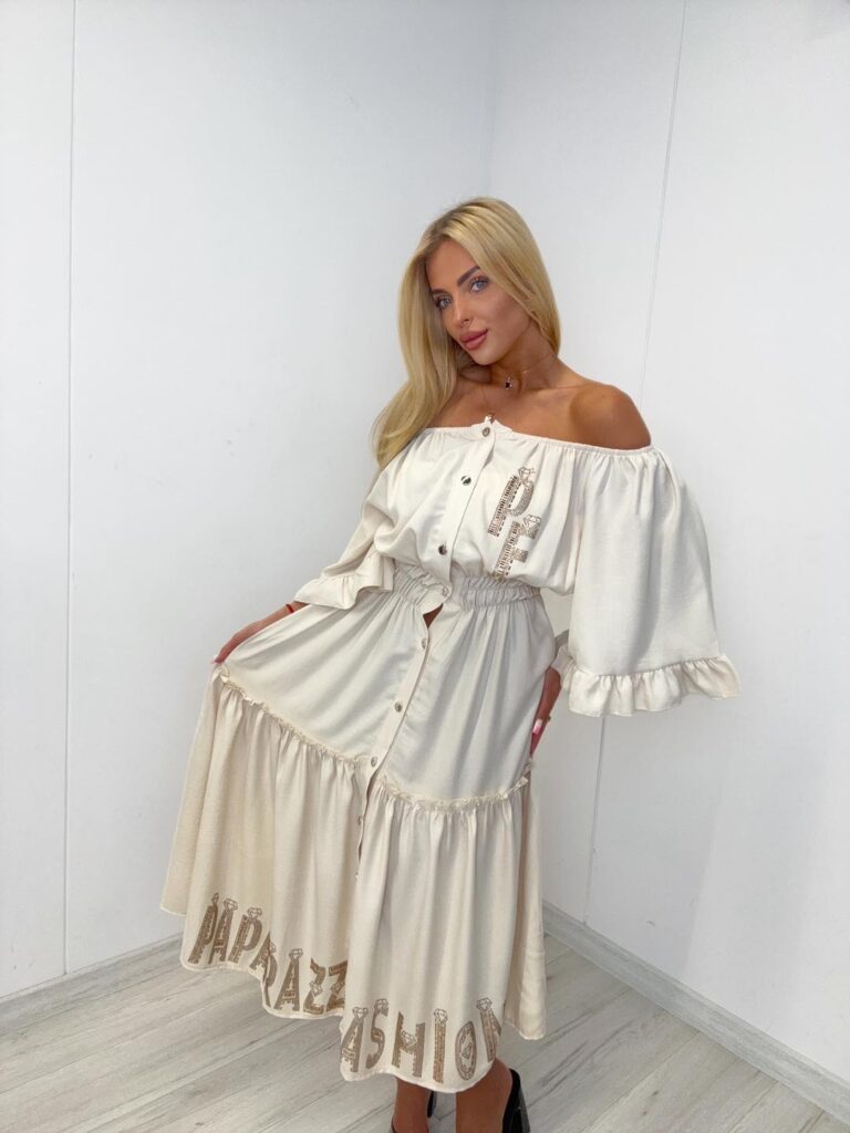 Sukienka z odkrytymi ramionami Paparazzi Fashion 13327-PF